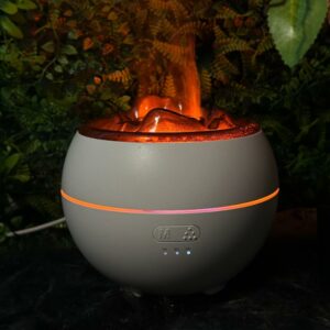 Humidificateur & Diffuseur d’Huiles Essentielles 2-en-1 – Effet Flamme Zen